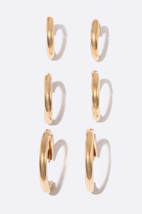 3 Pack Hoop Earrings