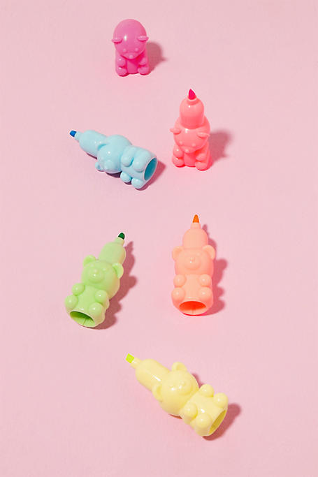 Stacked Teddy Highlighters - 6 Pack