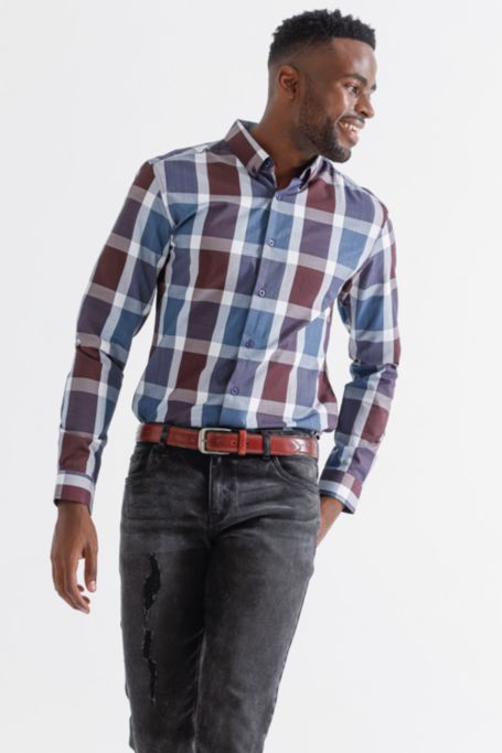 black check over shirt