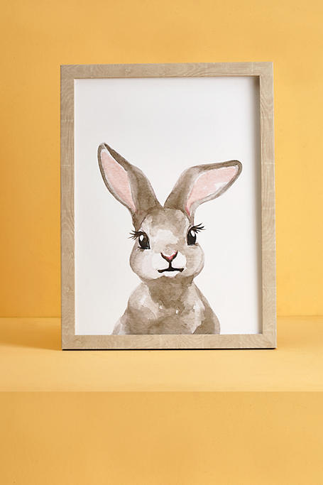 Wooden Frame With Bunny Artwork