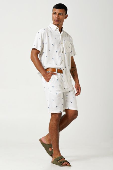 Printed Linen Chino Shorts