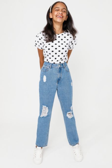 KIDS ONLY Blue Mom Jeans New Look | sites.unimi.it