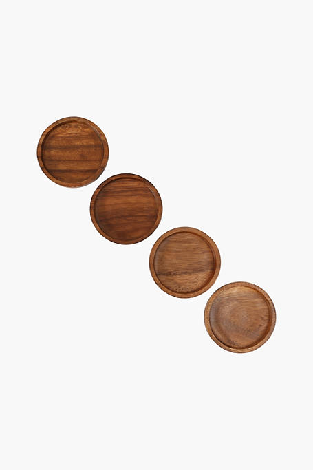 4 Pack Java Wooden Coasters