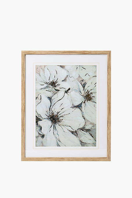 Framed Foil Floral Art 40x60cm