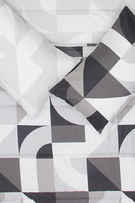 Microfibre Printed Geometric Comforter Set