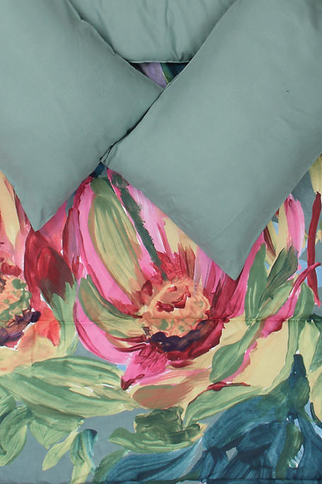 Microfibre Printed Floral Comforter Set