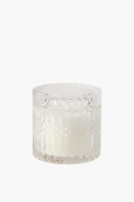 White Musk Ridge Glass Candle, 10x10cm