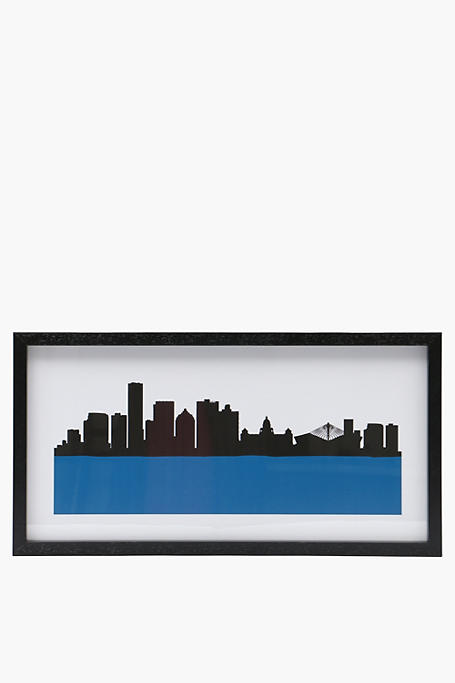 Framed City Skyline, 30x60cm