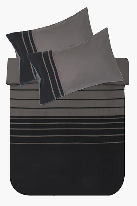 Pleat Stripe Duvet Cover Set