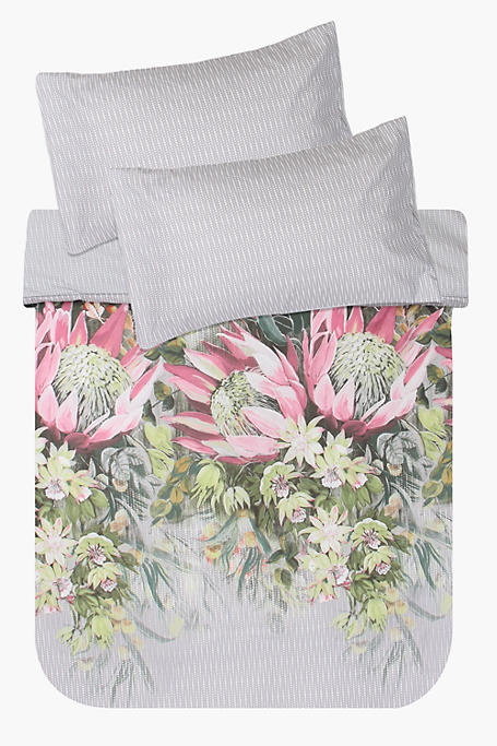 Microfibre Protea Floral Duvet Cover Set
