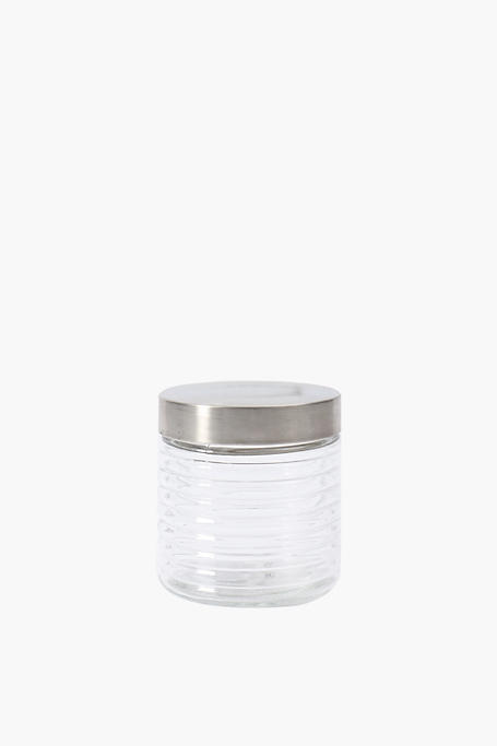 Ribbed Glass Jar, 700ml