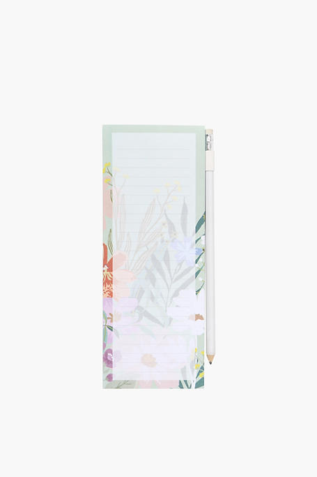 Sangria Floral Notepad With Pencil