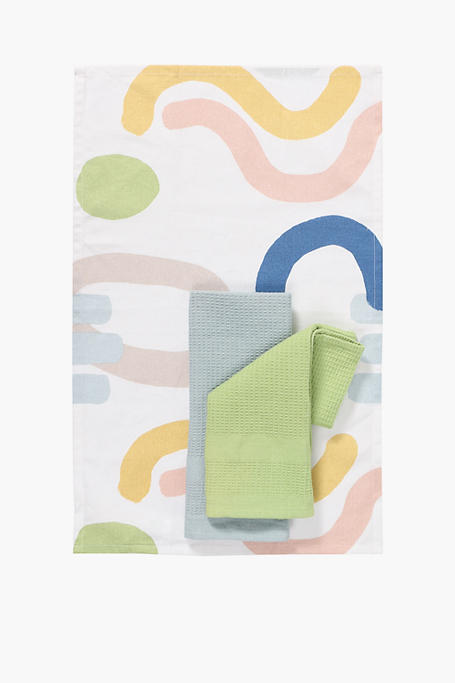 3 Pack Abstract Cotton Tea Towels