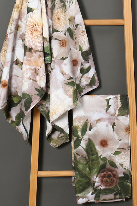 Printed Botanical Cotton Towel