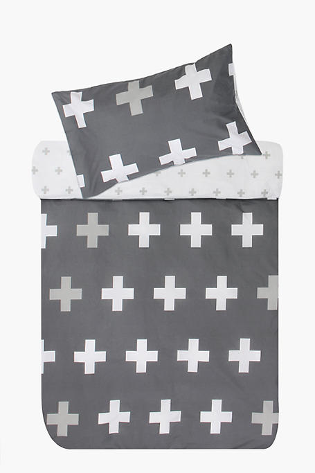 Cotton Crosses Reversible Duvet Cover Set