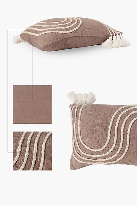 Textured Arch Tassel Scatter Cushion, 40x60cm