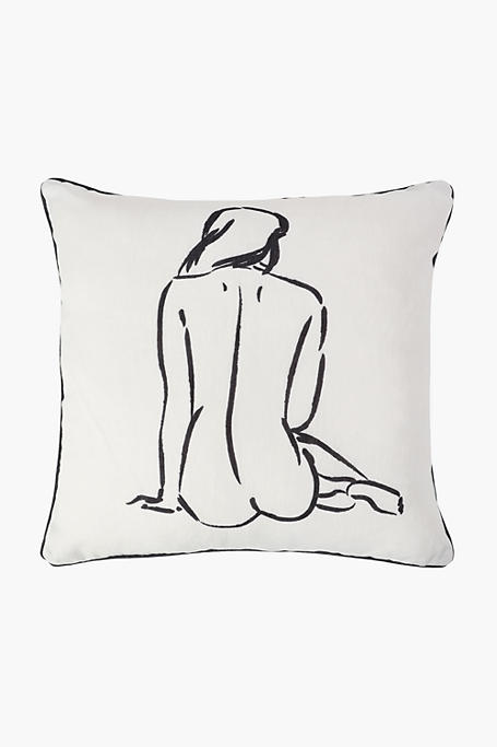 Line Drawing Feather Filled Scatter Cushion, 60x60cm
