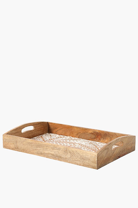 Carved Mangowood Tray, Large