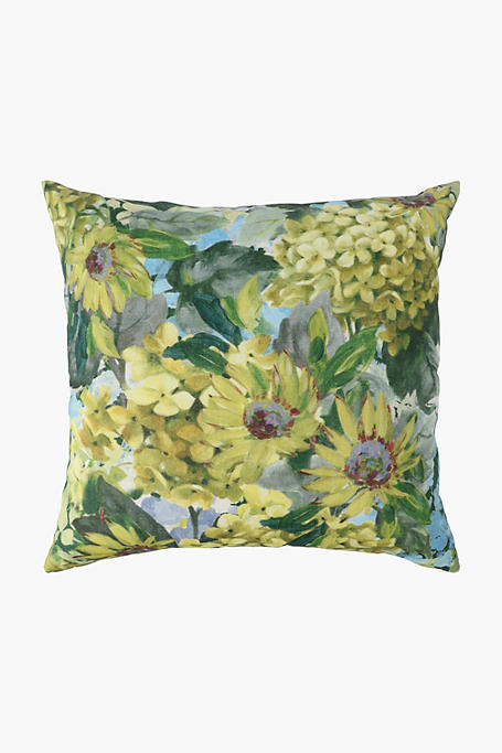 Printed Sunflower Floral Scatter Cushion, 50x50cm