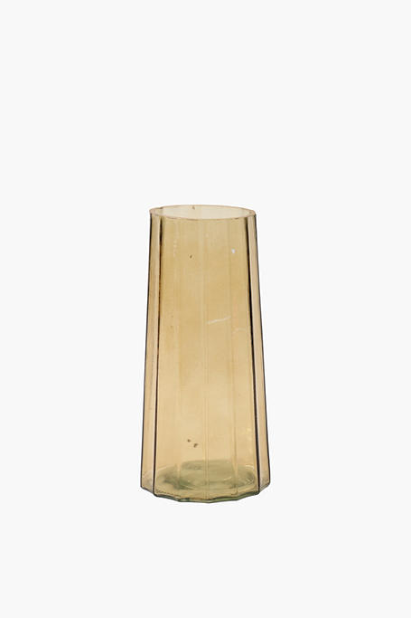 Flute Glass Vase, 10x22cm
