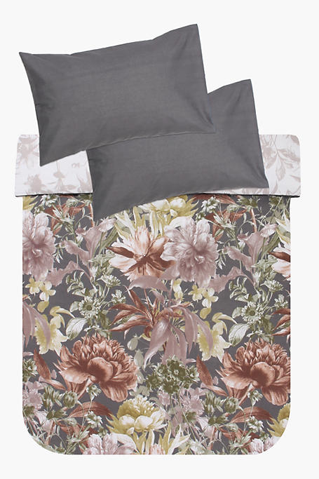 Polycotton Reversible Floral Garden Duvet Cover Set