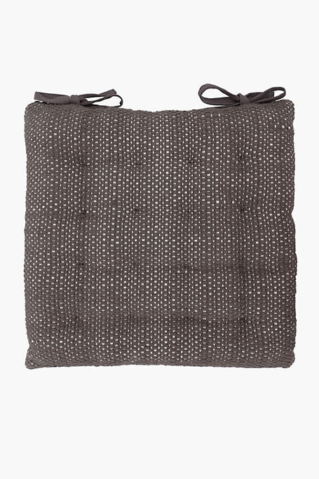 Textured Cotton Chair Pad, 50x50cm