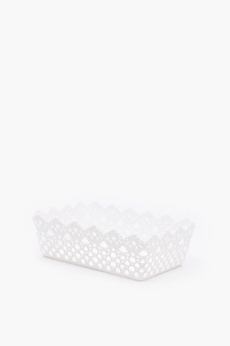Plastic Knit Basket Rectangle, Large