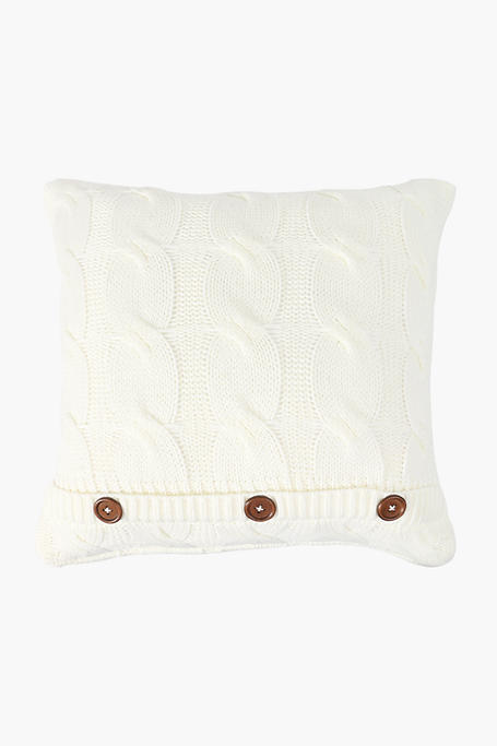 Feather Filled Cable Knit Scatter Cushion 60x60cm
