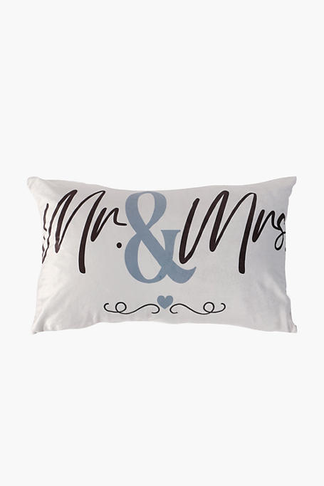 Mr And Mrs Velvet Scatter Cushion 30x50cm