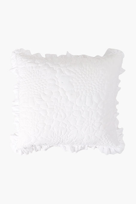 Feather Filled Floral With Frill Edge Scatter Cushion 60x60cm
