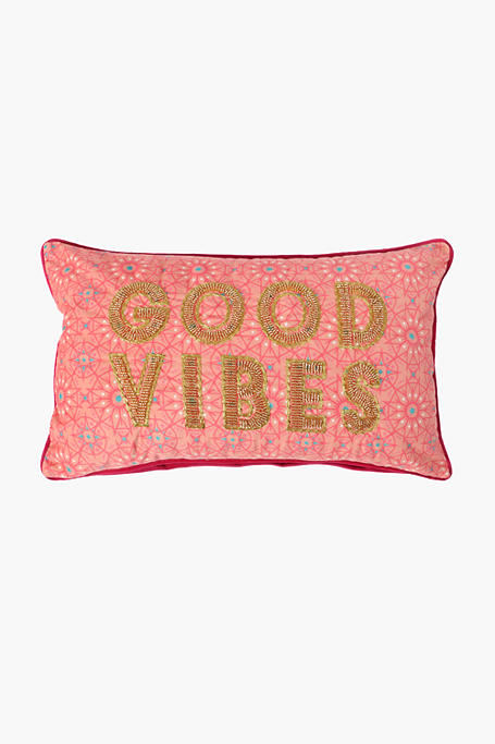 Good Vibes Embellished Scatter Cushion 30x50cm