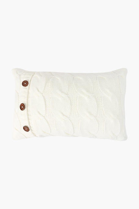 Feather Filled Cable Knit Scatter Cushion 45x70cm