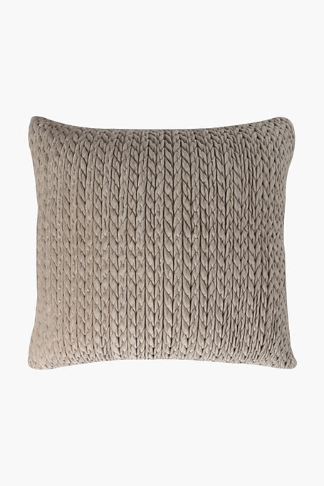 Ruched Velvet Scatter Cushion, 60x60cm