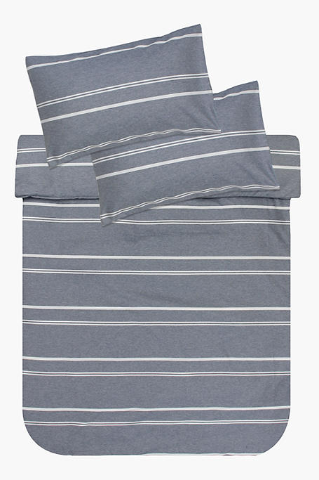 Soft Touch Stripe Mingled Yarn Duvet Cover Set