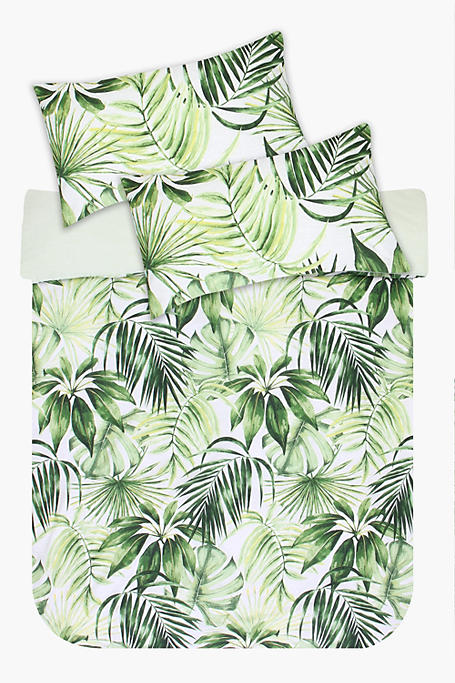 Tropical Fern Printed Duvet Cover Set, Palm Tree Duvet Cover Asda