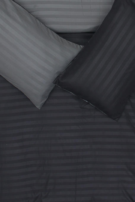 Microfibre Embossed Stripe Duvet Cover Set
