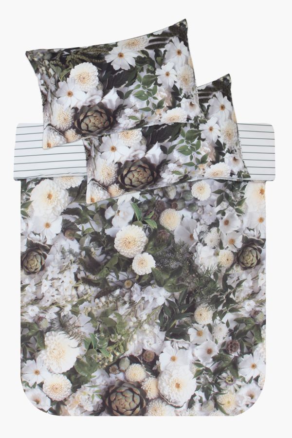 Schadelijk Ja Oneerlijk Microfibre Printed Reversible Flower Duvet Cover Set