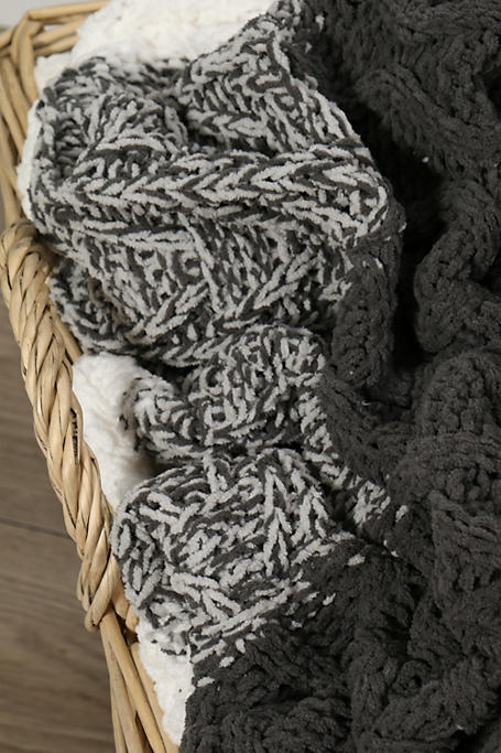 Knit Patchwork Sherpa Blanket 150x200cm