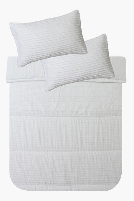 Microfibre Clipped Stripe Jacquard Comforter Set