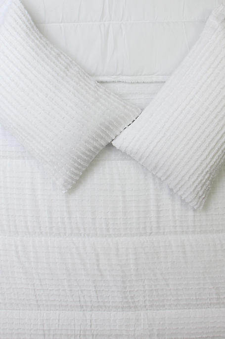 Microfibre Clipped Stripe Jacquard Comforter Set