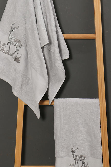 Cotton Embellished Gemsbok Border Towel