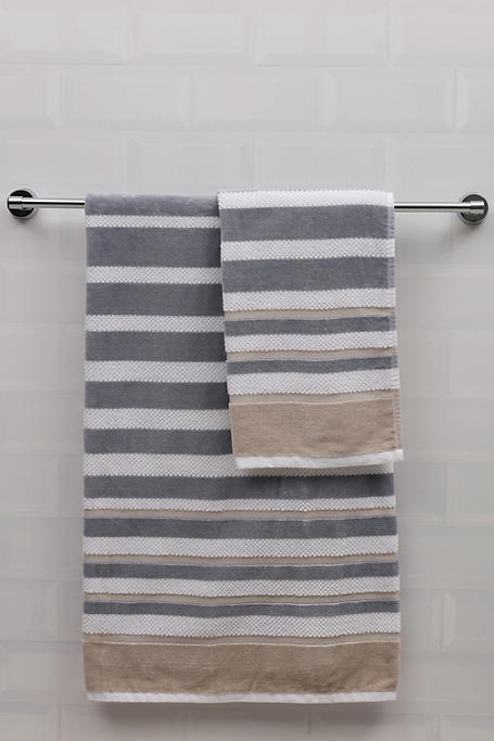 Stripe Textured Border Towel