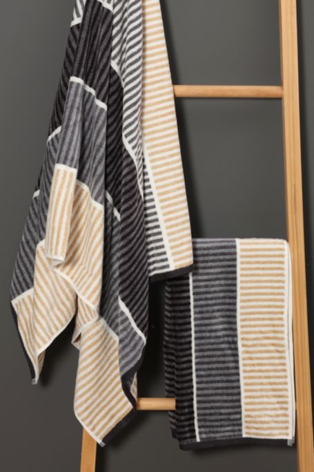 Dobby Multi Stripe Border Towel