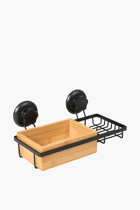 Wooden Rack Soap Dish With Suction Nozzle