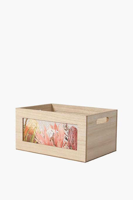 Floral Wooden Crate Medium