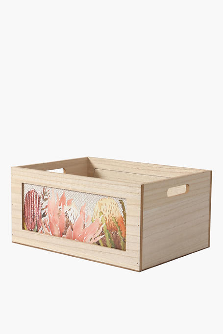Floral Wooden Crate Large