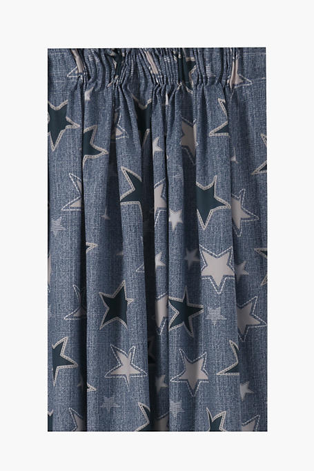 Polycotton Star Taped Curtain 230x218cm