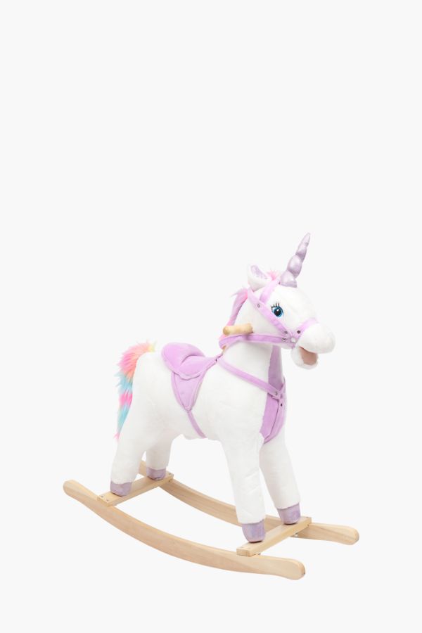 plush unicorn rocking horse