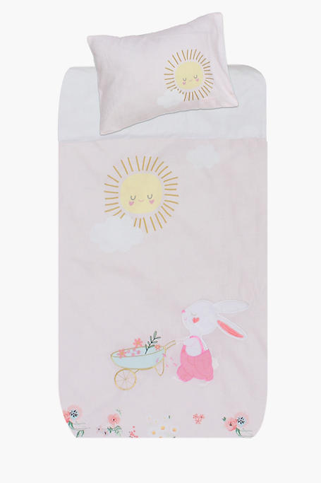 Cotton Applique Bunny Duvet Cover Set