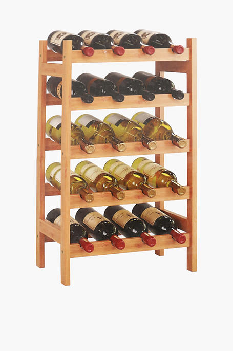 20 Bottle Bamboo Wine Rack